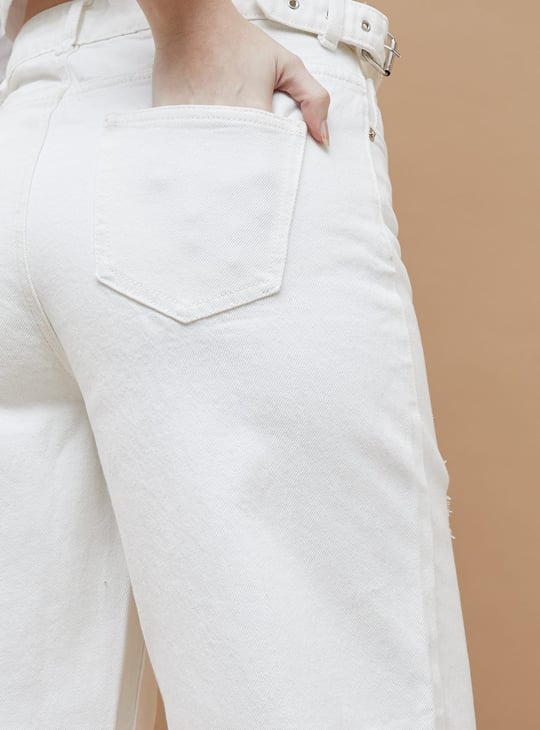 GINGER Distressed Regular Fit Jeans