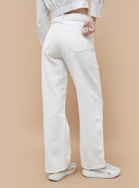 GINGER Distressed Regular Fit Jeans