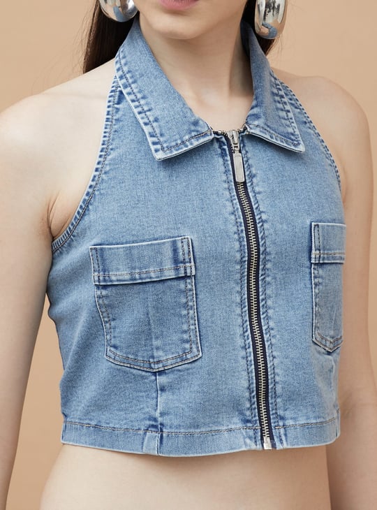 GINGER Washed Sleeveless Crop Top