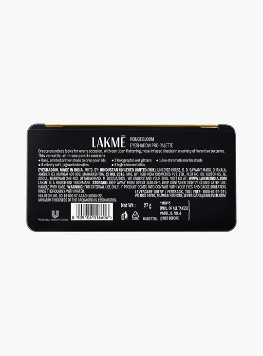 LAKME Rouge Bloom Eyeshadow Pro-Palette - 27g