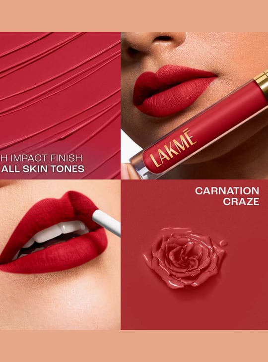 LAKME Rouge Bloom Matte Lip Liquid - 101 Carnation Craze - 3.5ml