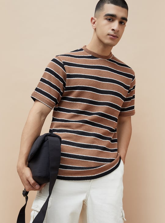 DENIMIZE Striped Knitted T-shirt