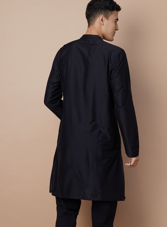 MELANGE Solid Long Kurta with Pockets