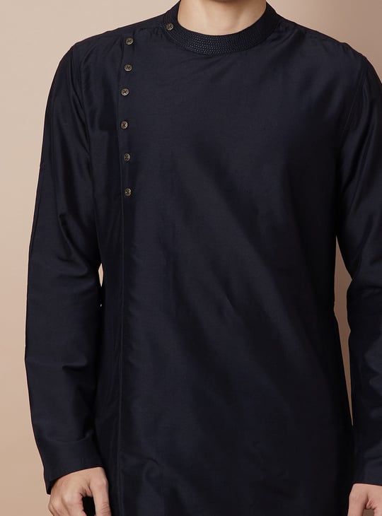 MELANGE Solid Long Kurta with Pockets