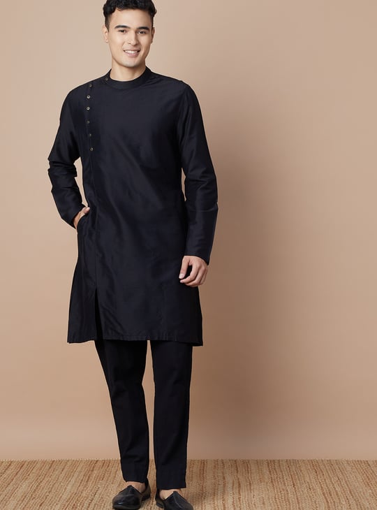 MELANGE Solid Long Kurta with Pockets