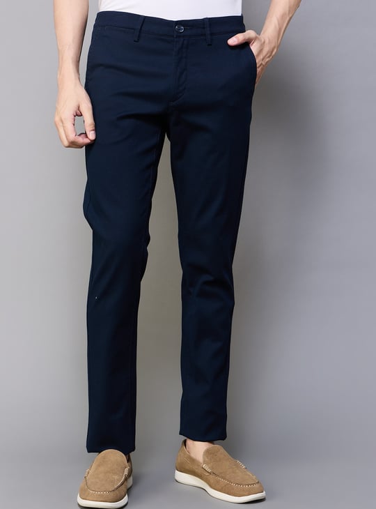 US POLO ASSN Solid Slim Tapered Trousers