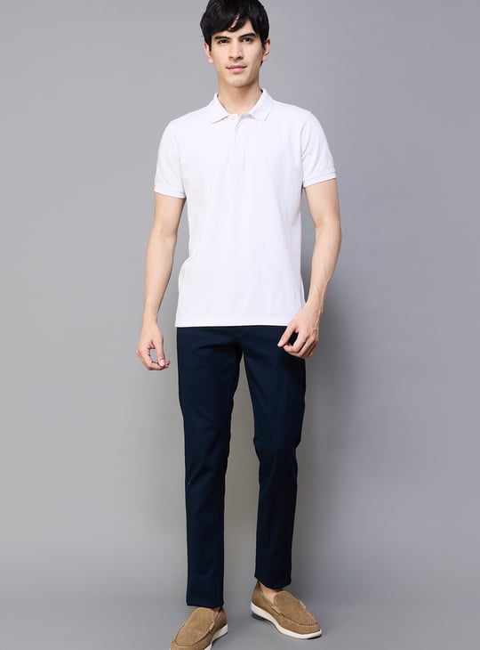 US POLO ASSN Solid Slim Tapered Trousers
