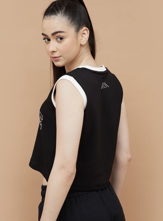 KAPPA Printed Sleeveless Crop T-shirt