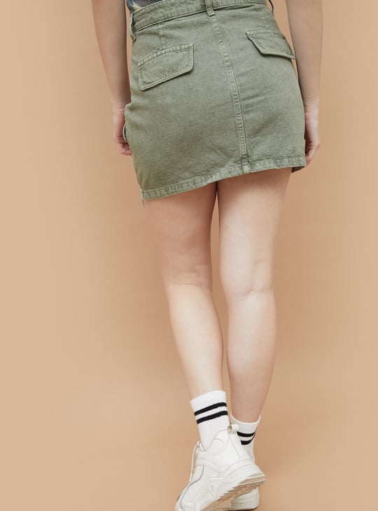 GINGER Washed Denim Skirt