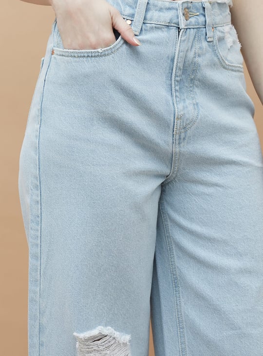 GINGER Distressed Regular Fit Jeans