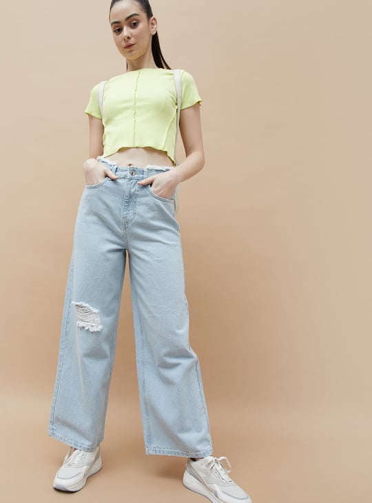 GINGER Distressed Regular Fit Jeans