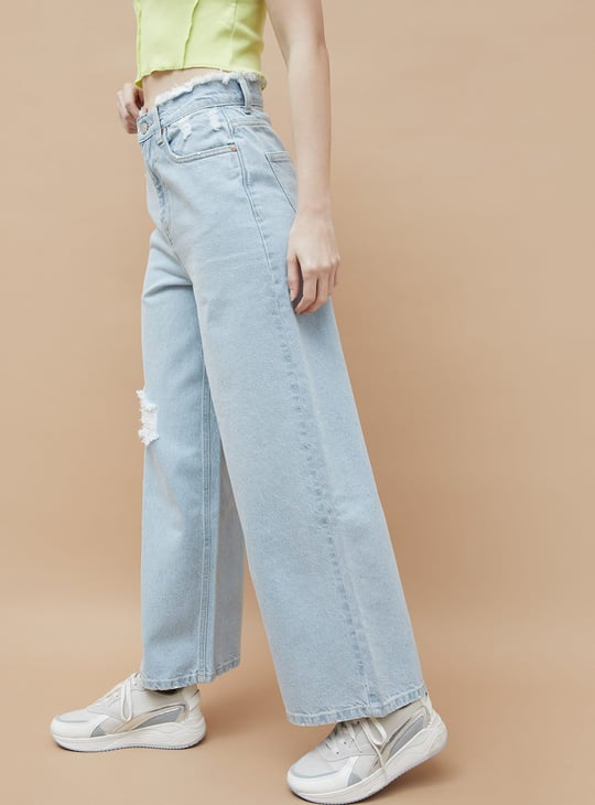 GINGER Distressed Regular Fit Jeans