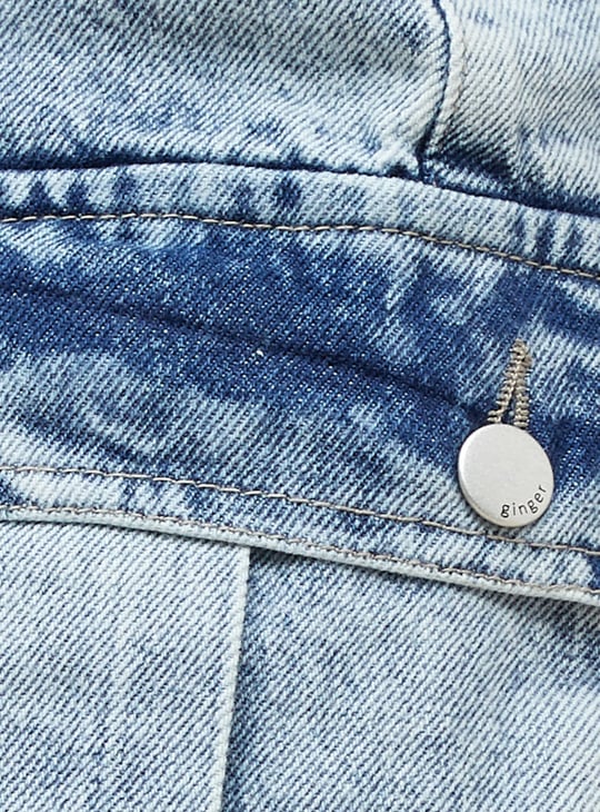 GINGER Acidwashed Cargo Jeans
