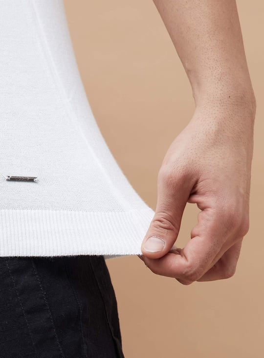CODE Contrast Trim Johnny Collar T-shirt