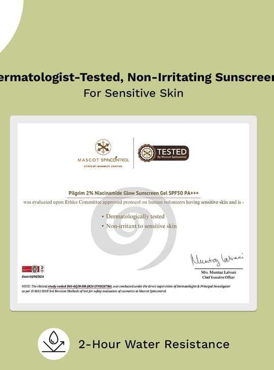 PILGRIM 2 Percent Niacinamide Sunscreen Glo Spf 50 Pa++ - 50g