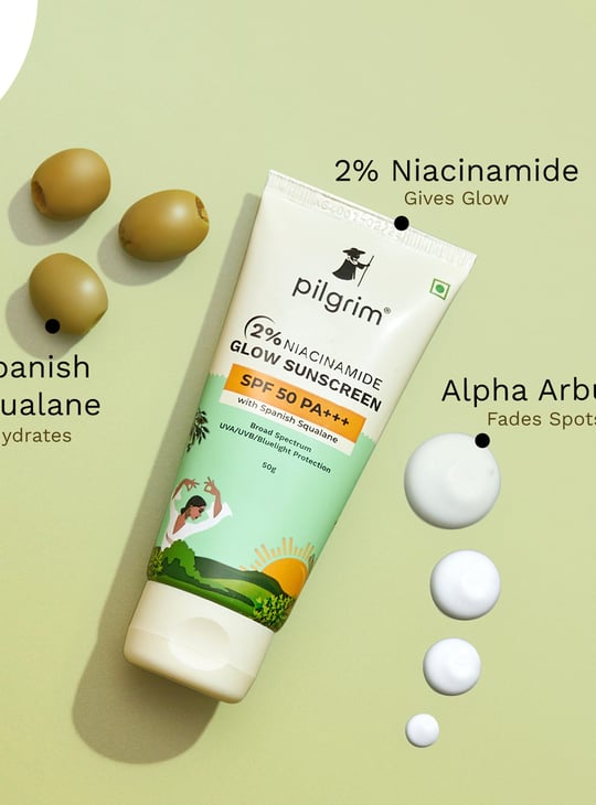 PILGRIM 2 Percent Niacinamide Sunscreen Glo Spf 50 Pa++ - 50g