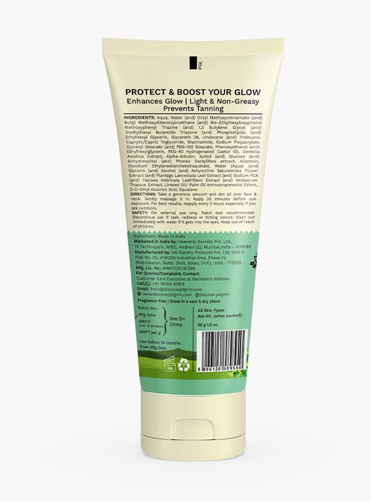 PILGRIM 2 Percent Niacinamide Sunscreen Glo Spf 50 Pa++ - 50g
