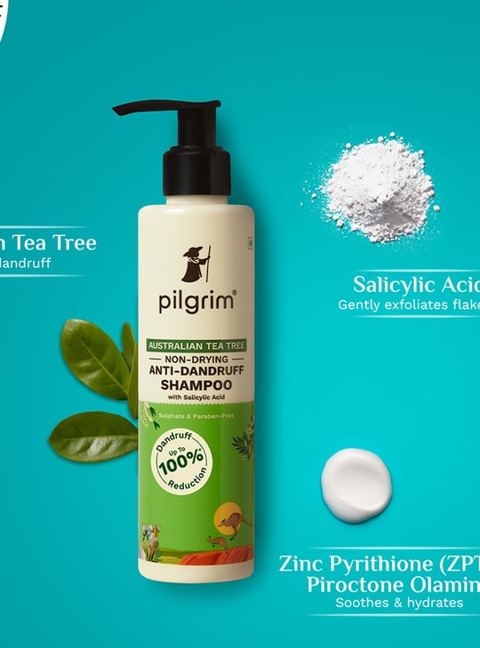 PILGRIM Australian Tea Tree Non-Drying Anti-Dandruff Shampoo - 200ml