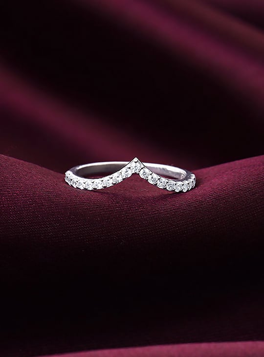 GIVA Embellished Sterling Silver Ring
