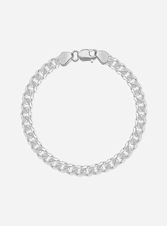 GIVA Sterling Silver Curb Chain Bracelet