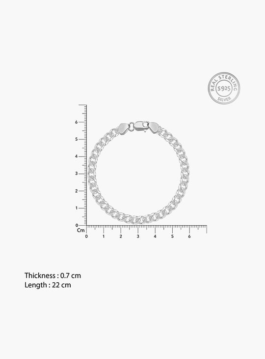 GIVA Sterling Silver Curb Chain Bracelet