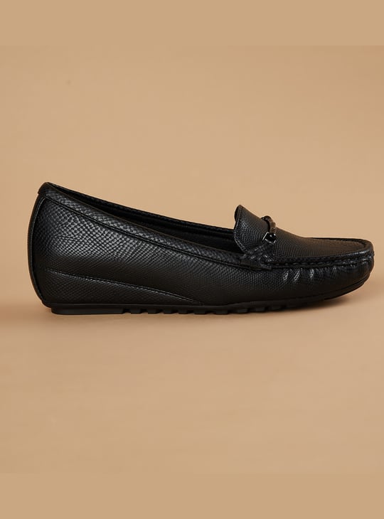 CODE Textured Wedge Loafers