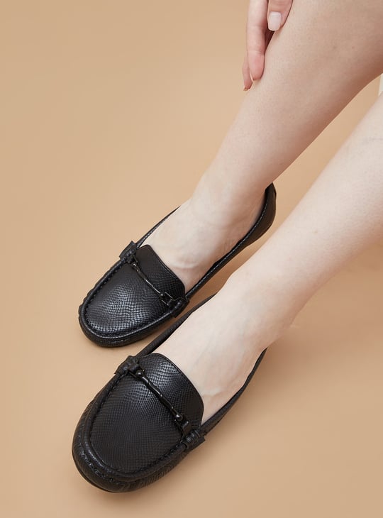 CODE Textured Wedge Loafers