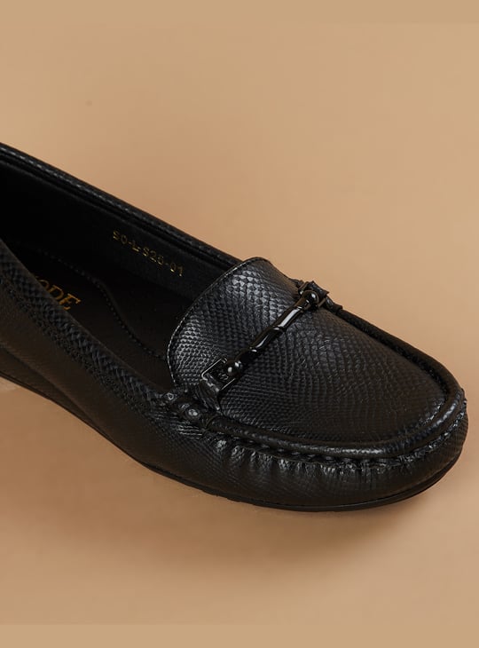 CODE Textured Wedge Loafers