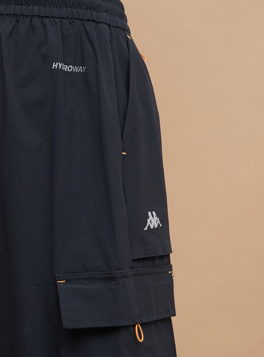 KAPPA Solid Relaxed Fit Sports Cargo Track Pants