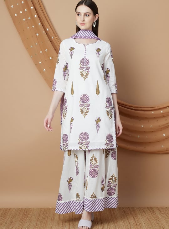 MELANGE Printed Straight Kurta Set