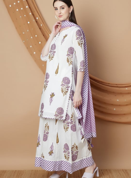 MELANGE Printed Straight Kurta Set