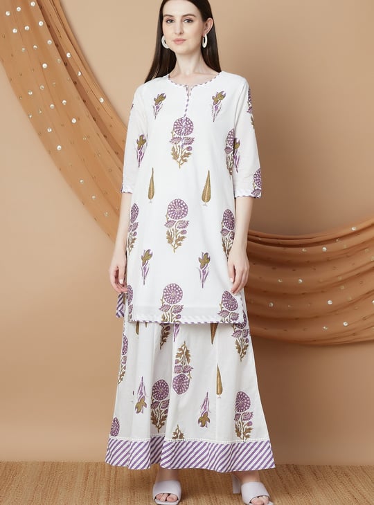 MELANGE Printed Straight Kurta Set