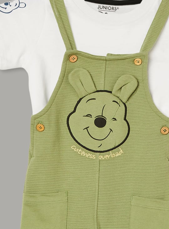 JUNIORS Boys Winnie the Pooh Dungaree with T-shirt