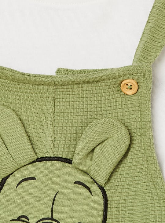 JUNIORS Boys Winnie the Pooh Dungaree with T-shirt
