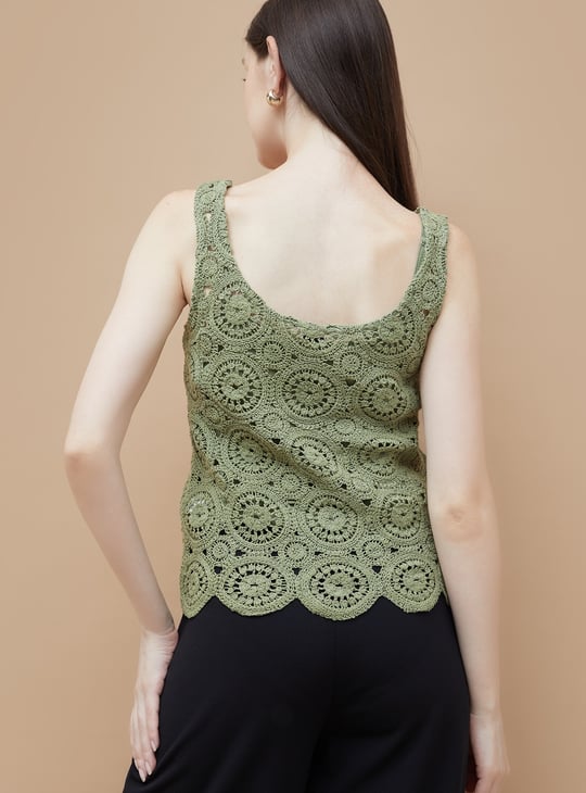 Buy CODE Crochet Top with Camisole from CODE at just INR 1699.0
