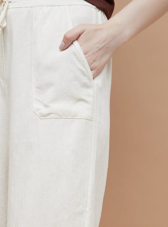 CODE Solid Straight Fit Trousers