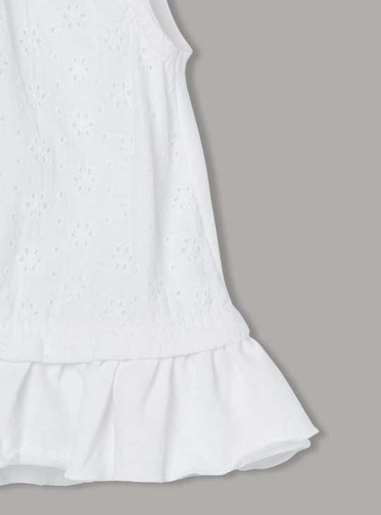 JUNIORS Girls Schiffli Sleeveless Top
