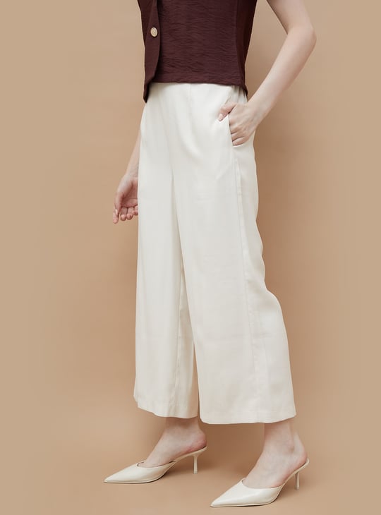 CODE Solid Wide-Leg Pants