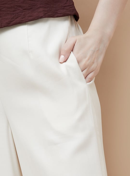CODE Solid Wide-Leg Pants