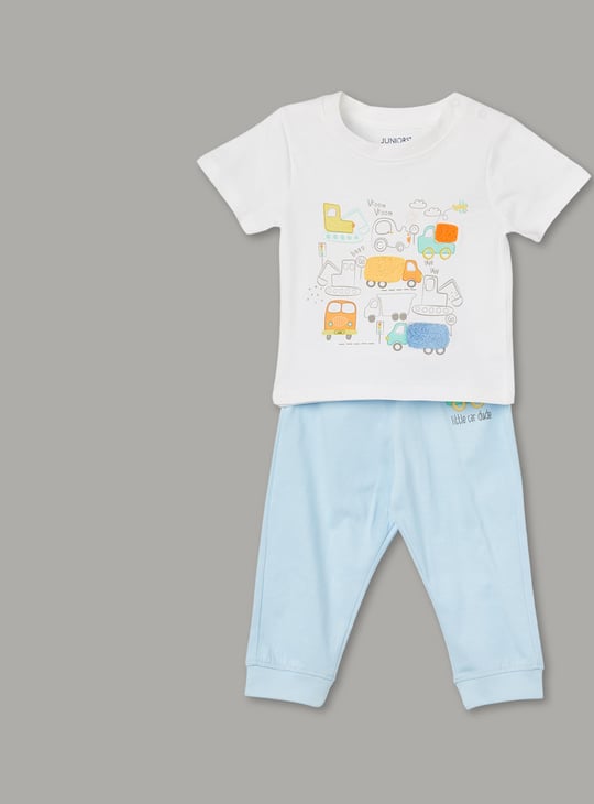 JUNIOR BABY Boys Printed T-shirt with Joggers