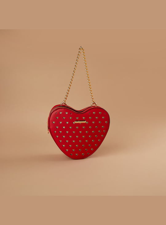 GINGER Perforated Heart-Shaped Sling Bag