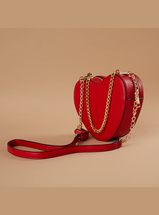 GINGER Perforated Heart-Shaped Sling Bag
