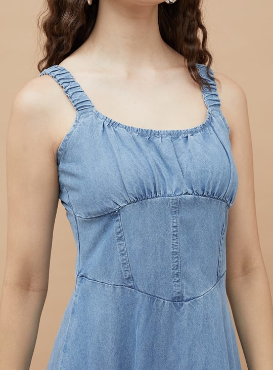 GINGER Solid A-Line Dress