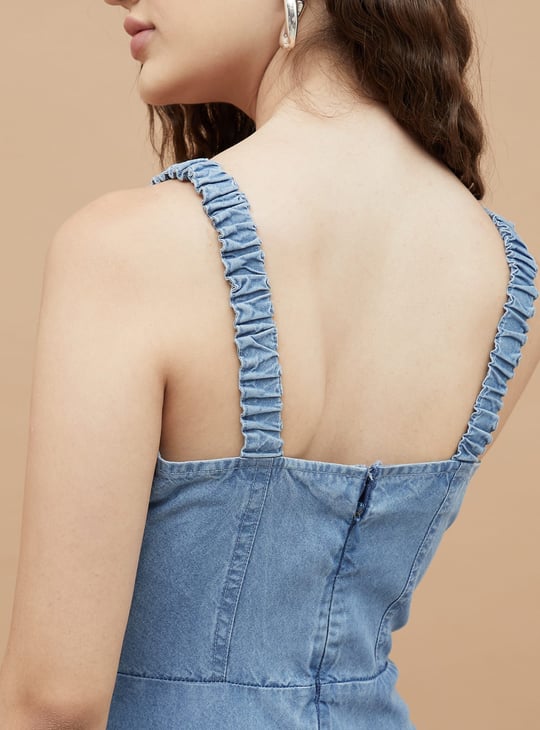 GINGER Solid A-Line Dress