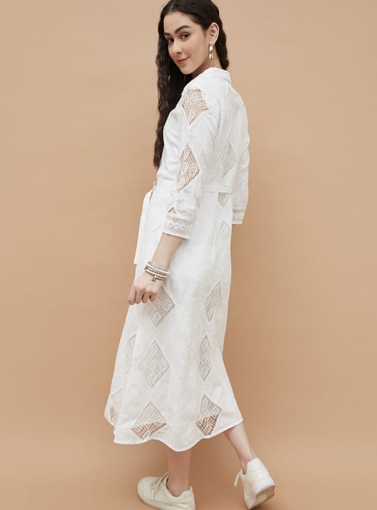 COLOUR ME Embroidered Shirt Dress