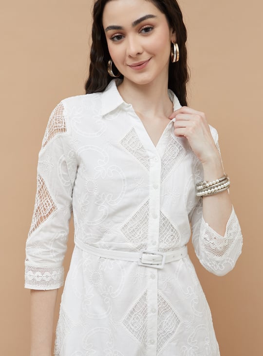 COLOUR ME Embroidered Shirt Dress
