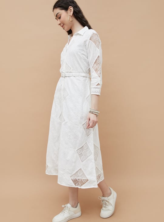 COLOUR ME Embroidered Shirt Dress
