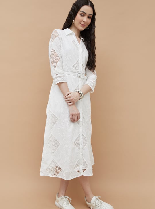 COLOUR ME Embroidered Shirt Dress