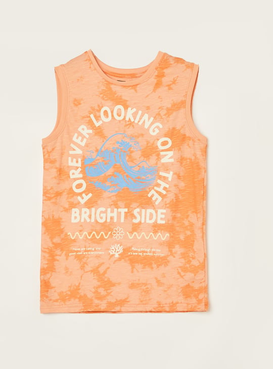 FAME FOREVER Boys Printed Sleeveless T-shirt
