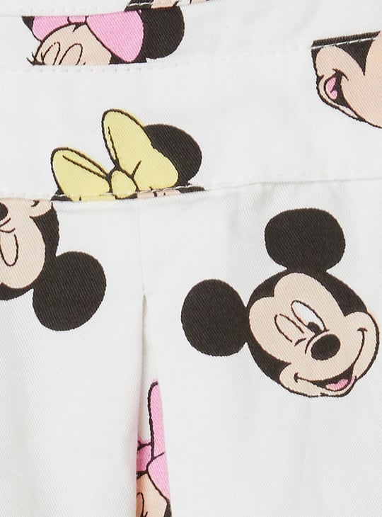 JUNIORS Girls Mickey Mouse Printed Pinafore Dress with T-shirt